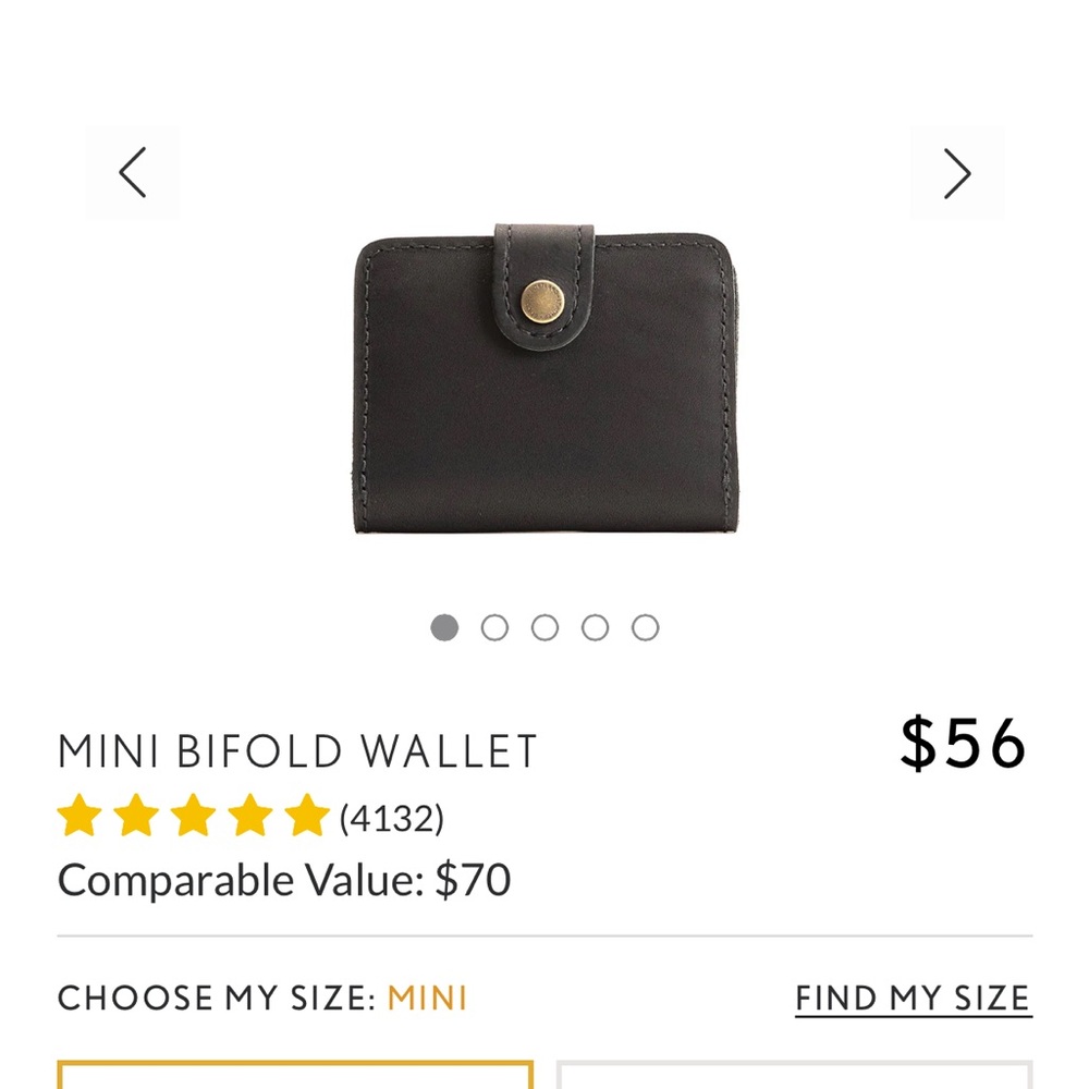 Portland Leather Black Mini Bifold Wallet